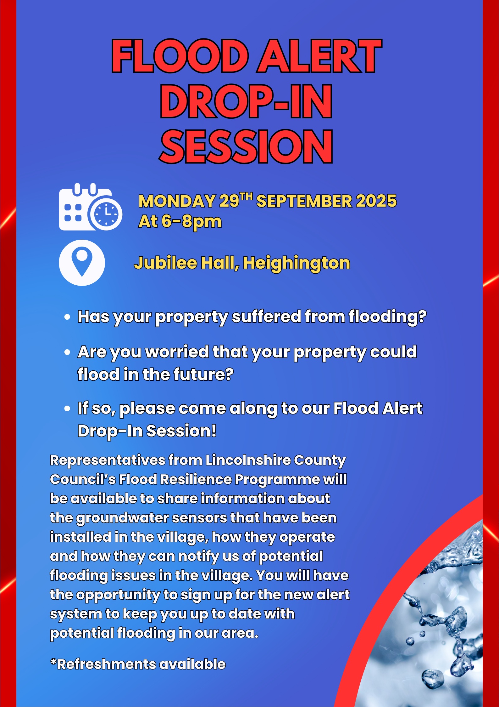 Flood alert drop in session 29 09 25
