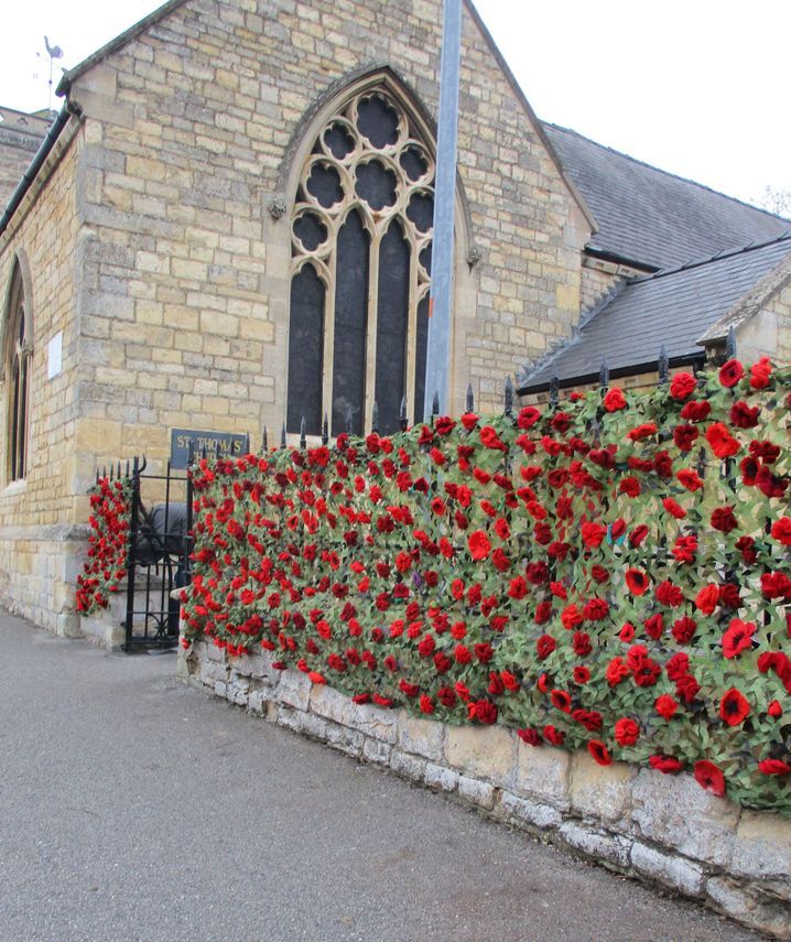 Poppy display at St Thomas' Church